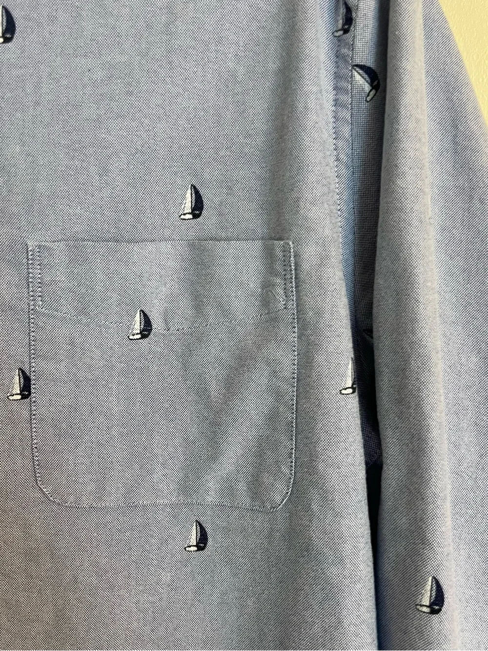 J. Crew Light Blue Button-Down Shirt with Sailboat Details